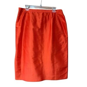 Bigio Collection Vintage Orange Silk Skirt